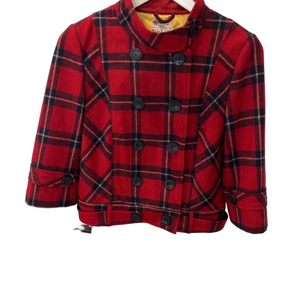 Tulle Plaid Crop Jacket